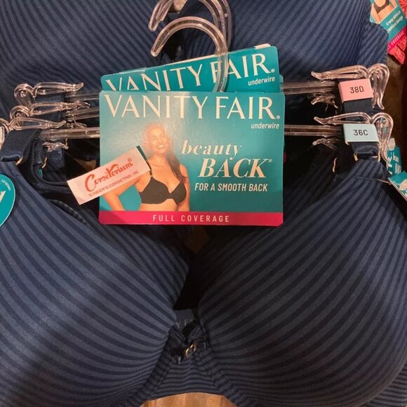 Vanity Fair 75345 Women's Full Coverage Beauty Smoothing Bra, 4-Way Blue B,C,D - Picture 2 of 3